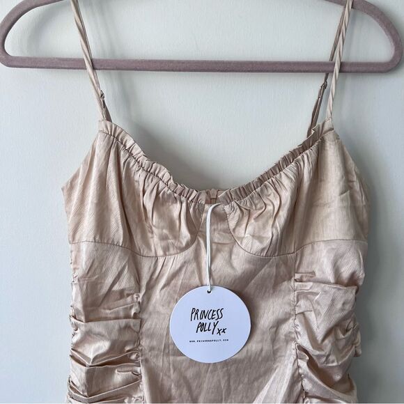 Nwt Princess polly Sabir‎ mini dress in beige Women’s Size 6 - Picture 4 of 10